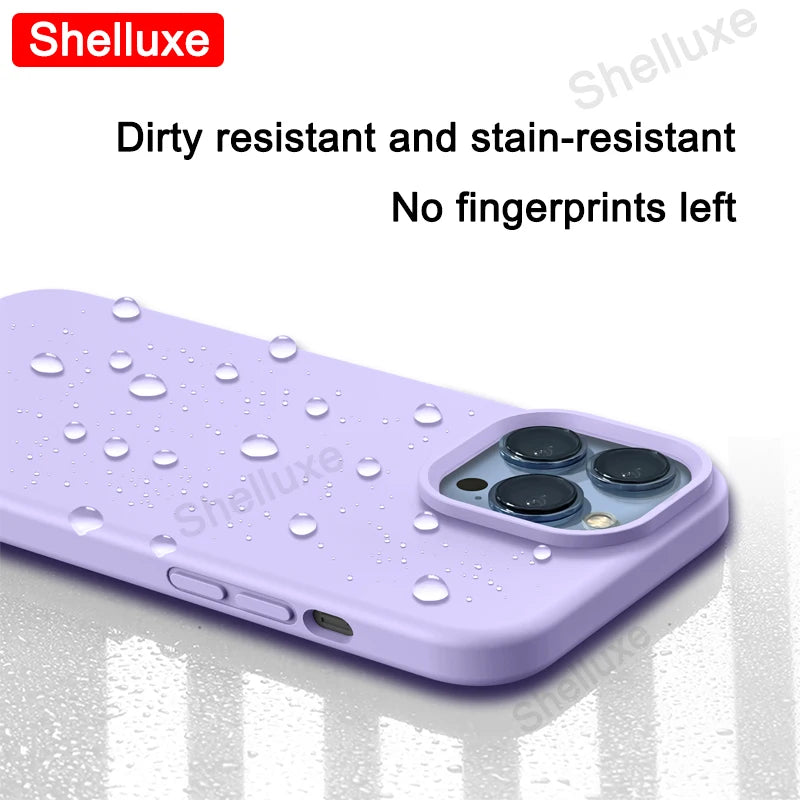 Luxury Liquid Silicone Case Shelluxe For iPhone 17 16 15 14 Pro Max For APPLE iPhone17 Air iPhone16 iPhone15 Plus Phone Cases