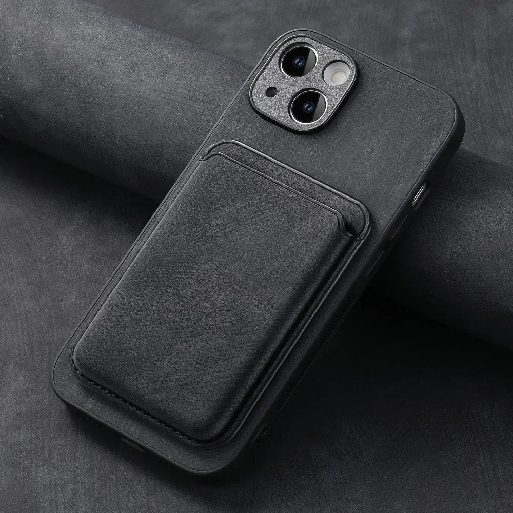 Vintage Leather Case with Detachable Magnetic Wallet Card Holder For iPhone 11 12 13 14 15 16 17 Pro Max Plus Protective Cover