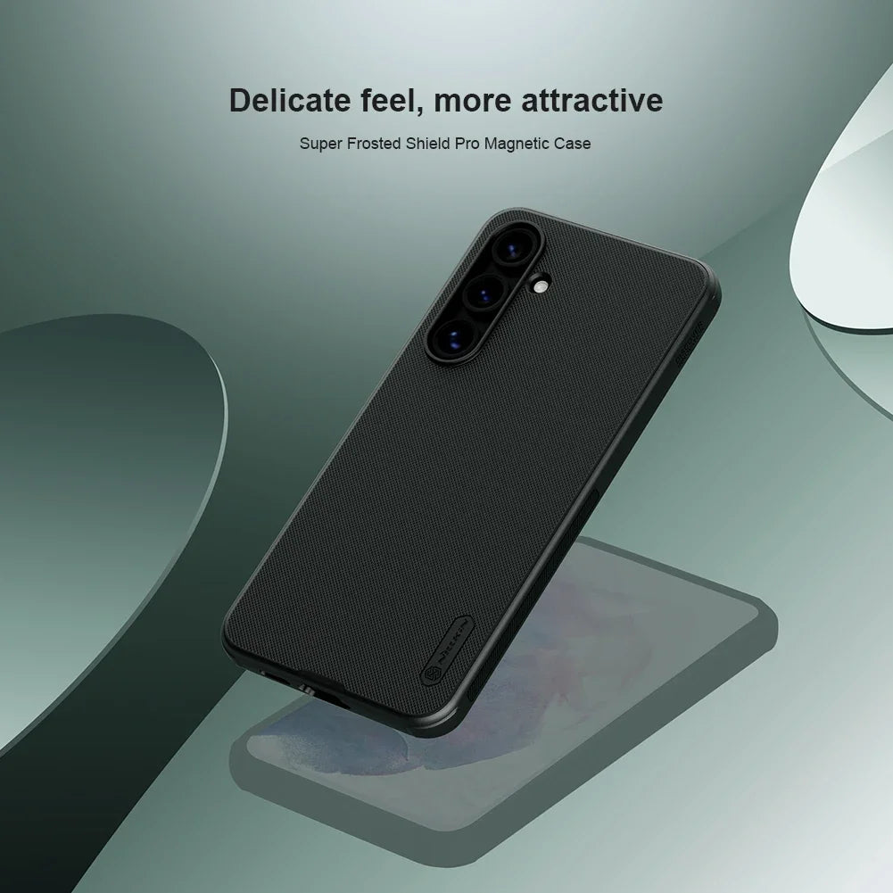 Nillkin For Samsung Galaxy S24 FE 5G Magnetic Case Super Frosted Pro Soft TPU Frame Matte PC Full Back Cover Protection Case
