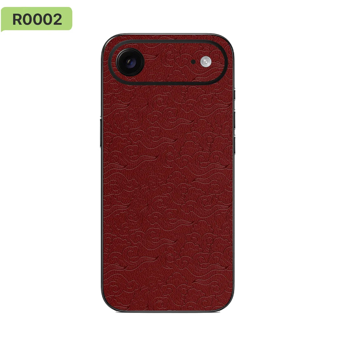 Leather Grain Rear Sticker Wrap Skin Paste For iPhone  17 16 15 14 13 Pro Max Full Cover Back Film