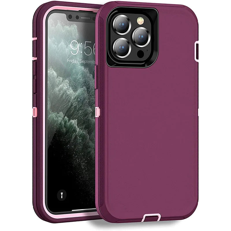 Rugged Armor OTT Defender Phone Case For IPhone 17Air 16E 15 14Plus 13 12 Pro Max Shockproof Protection Cover With Belt Clip Box