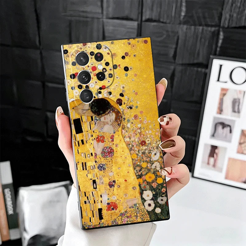 Kiss By Gustav Klimt Art Soft Phone Case for Samsung Galaxy S26 S25 Edge S24 Ultra S23 Plus S22 S21 FE S20 Black Cover Back Shel