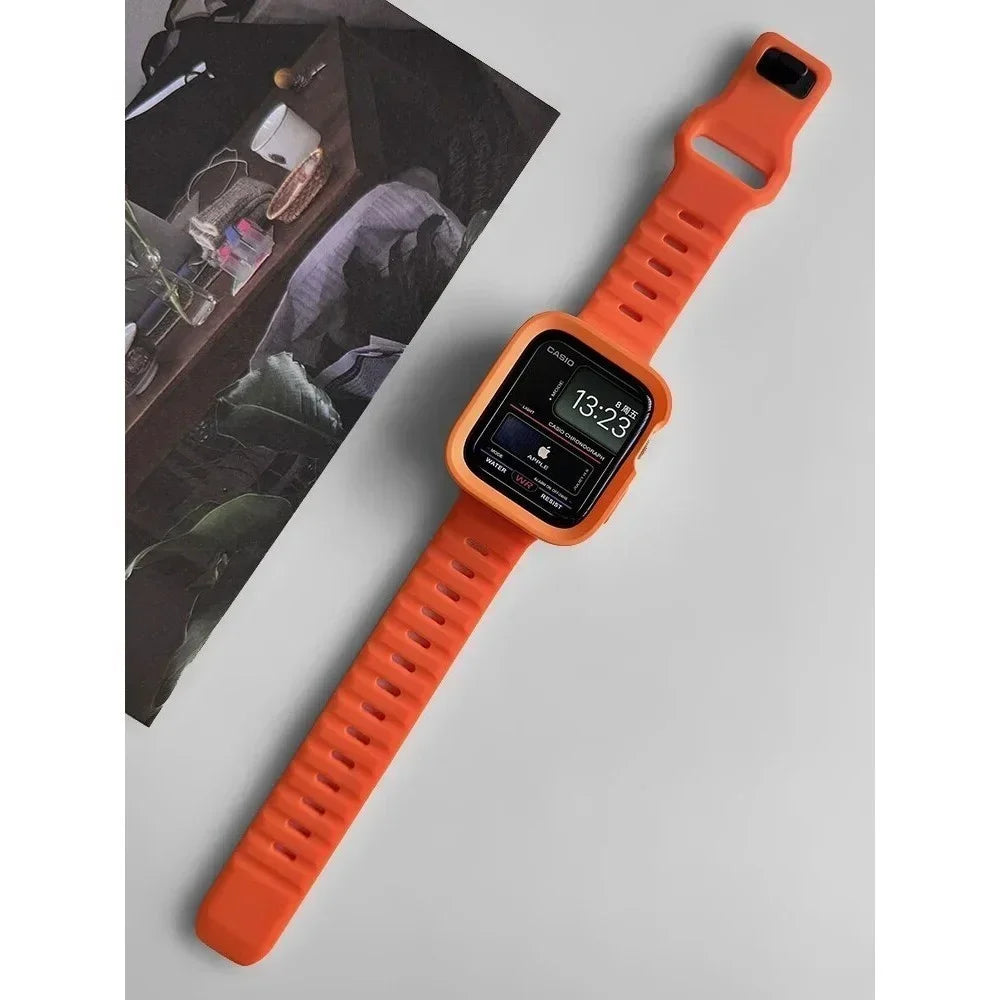 Silicone Case+Strap for Apple Watch Ultra3 49mm Series 11/10 42mm 38 44mm 40mm 45mm 41mm Bracelet Cover for iWatch Series 8 9 7