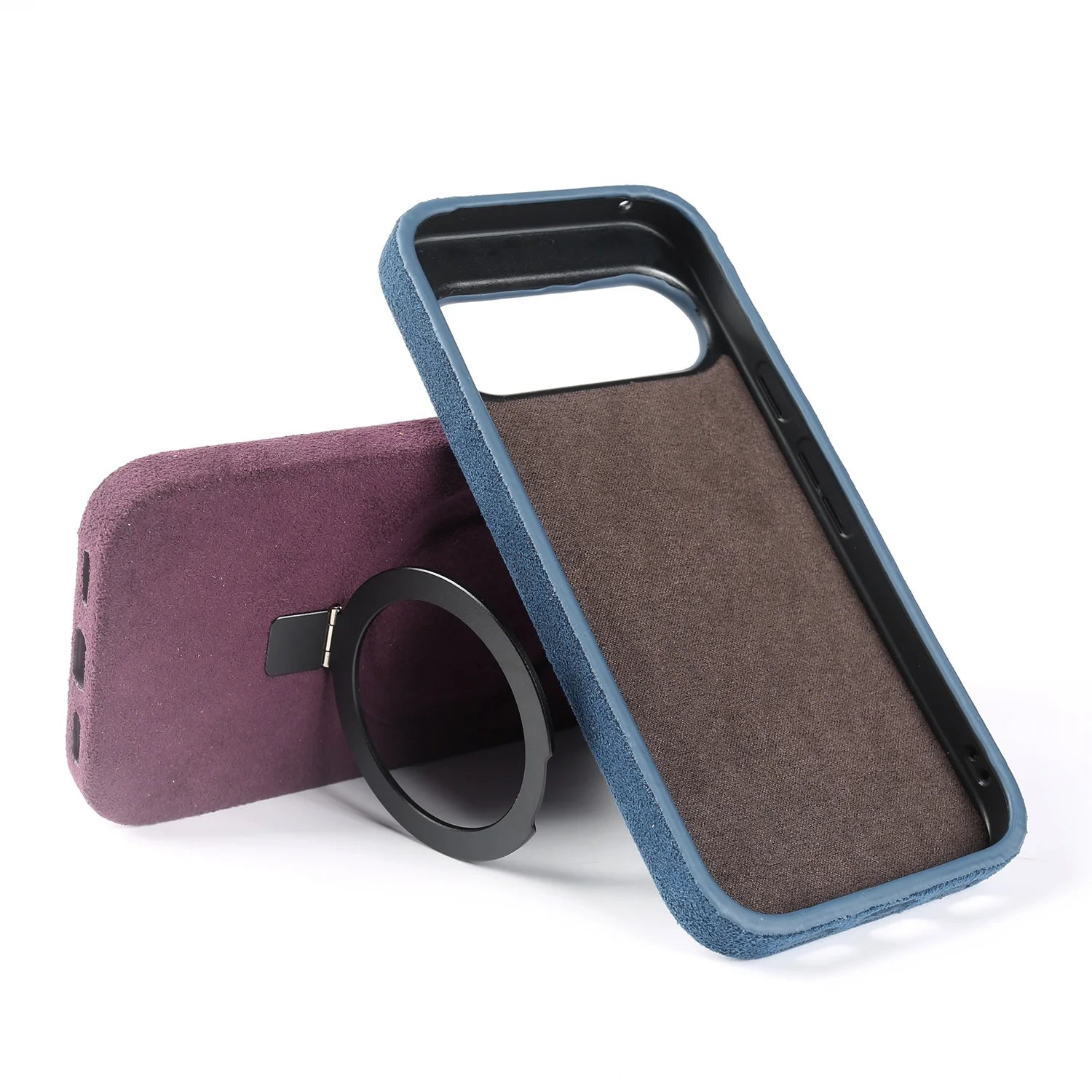 Foldable Bracket Stand Phone Case For Google Pixel 10 Pro 9 8  7 For ALCANTARA Artificial Leather Supercar Suede Kickstand Cases