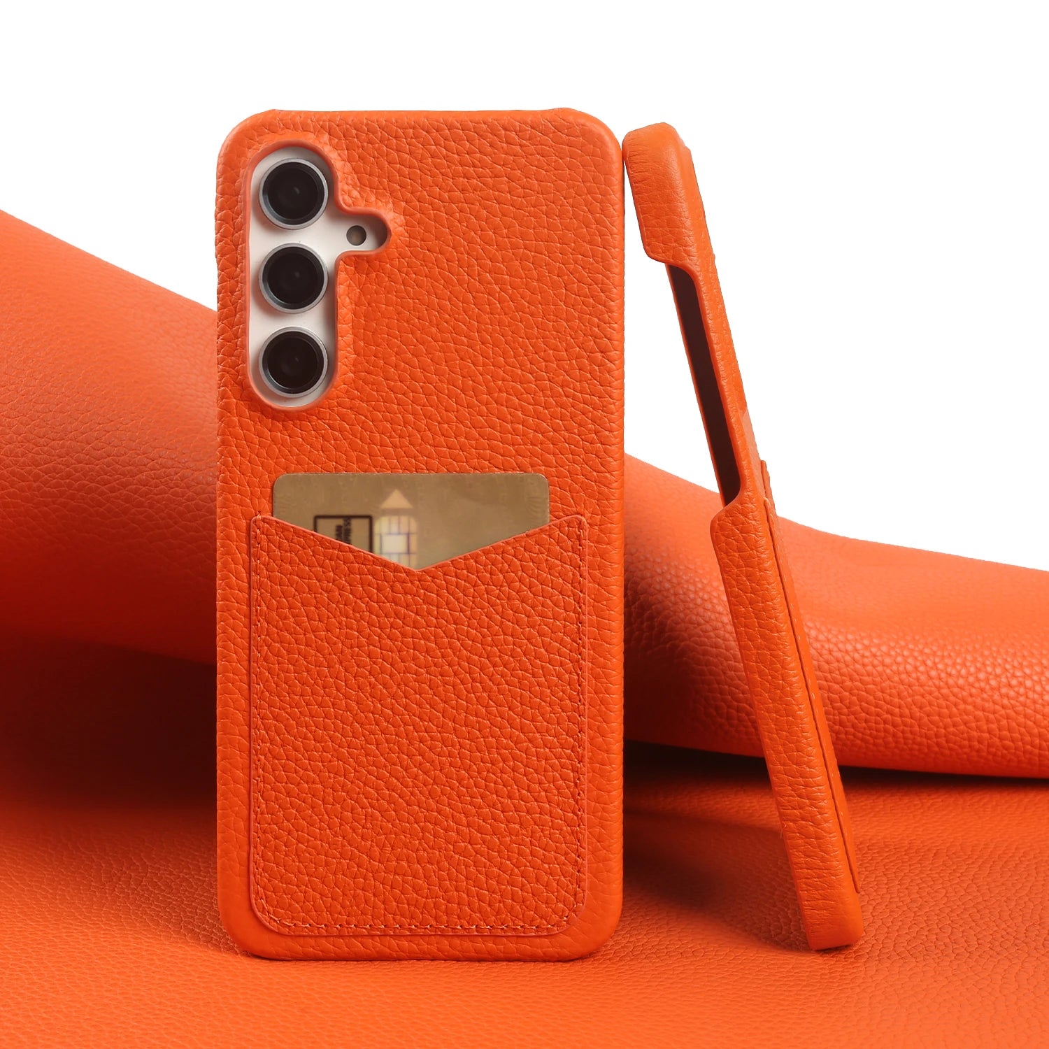 Premium Card Slot Genuine Leather Case For Samsung Galaxy S25 FE Ultra S24 Plus S23 S22 S21 Phone Back Cover Case Coque Funda