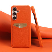Premium Card Slot Genuine Leather Case For Samsung Galaxy S25 FE Ultra S24 Plus S23 S22 S21 Phone Back Cover Case Coque Funda