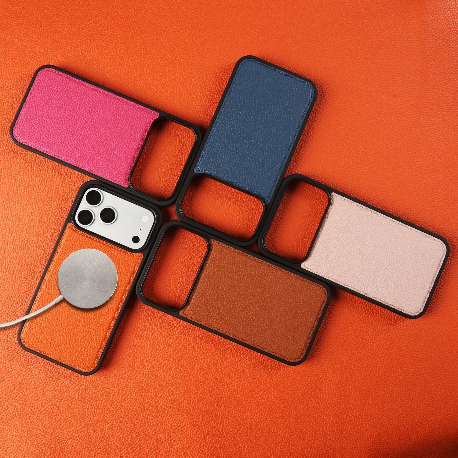 Magnetic Lychee Genuine Leather Case For iphone Air 17e 16e 11 12 13  14 15 16 17 Pro Max Phone Back Cover For Magsafe Case Capa