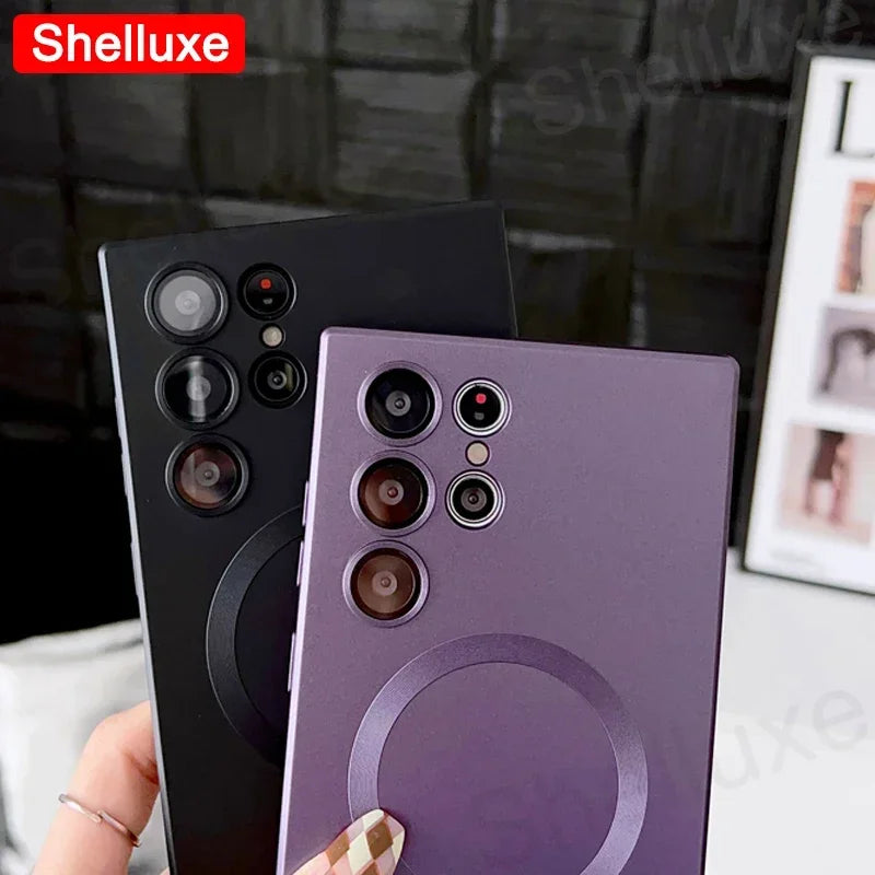 Luxury For Magsafe Magnetic Soft TPU Case Shelluxe For Samsung Galaxy S26 S25 EDGE S24 S23 S22 Ultra S21 Plus S20 FE Phone Cover