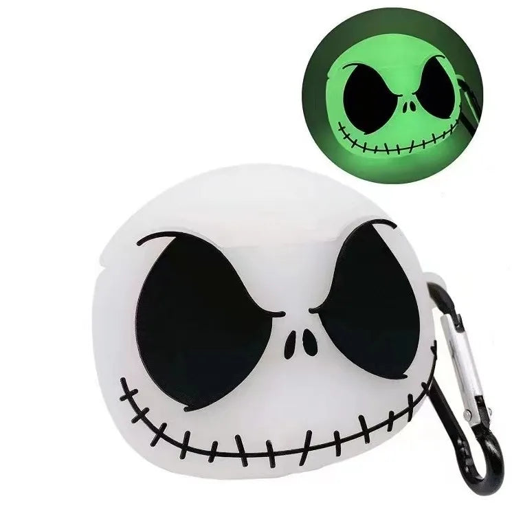 Luminous Skull For Airpods 4 Case 2024,3D Silicone Earphone Cover For Airpods Pro 2 Case/Airpods 3 2 1  Case For Kids Funda