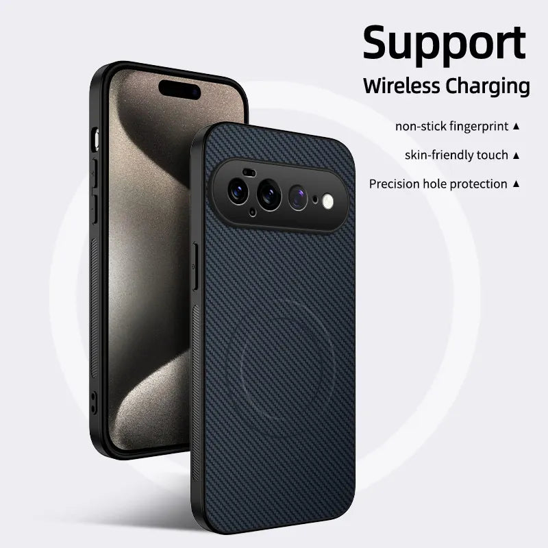 Hard PC+Carbon Fiber Texture For Magsafe Magnetic Case for Google Pixel 11 Pro 9 8 7 6 5 4 3 10 Pro XL 10A 9A 8A 7A 6A 5A 4A 3A
