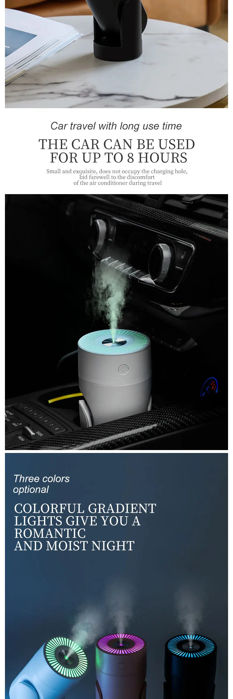 "360° Oscillating Humidifier & Air Purifier: Smart Desktop Mist Control with Ultra-Quiet USB Operation"