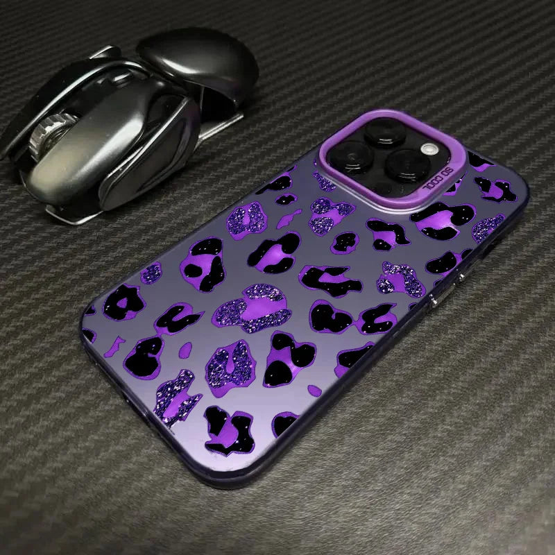 Shining Purple Leopard Print Phone Case For Samsung Galaxy S26 S25 Ultra S24 Plus S23 FE S22 S21 S20 A16 A54 A53 A34 A55 Cover