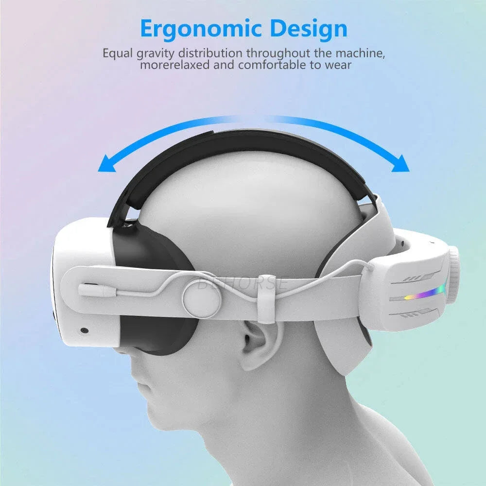 RGB Head Strap 12000mAh Battery Head Strap Compatible for Meta Quest 3/3s, Head Strap Battery VR Accessory for Meta Quest 3