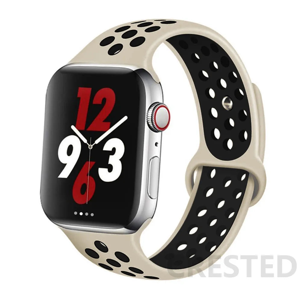 Sport Strap For Apple Watch band 44mm 40mm 49mm 45mm 41mm 42mm Breathable bracelet correa iWatch Series Ultra 4 12 11 10 9 8 SE