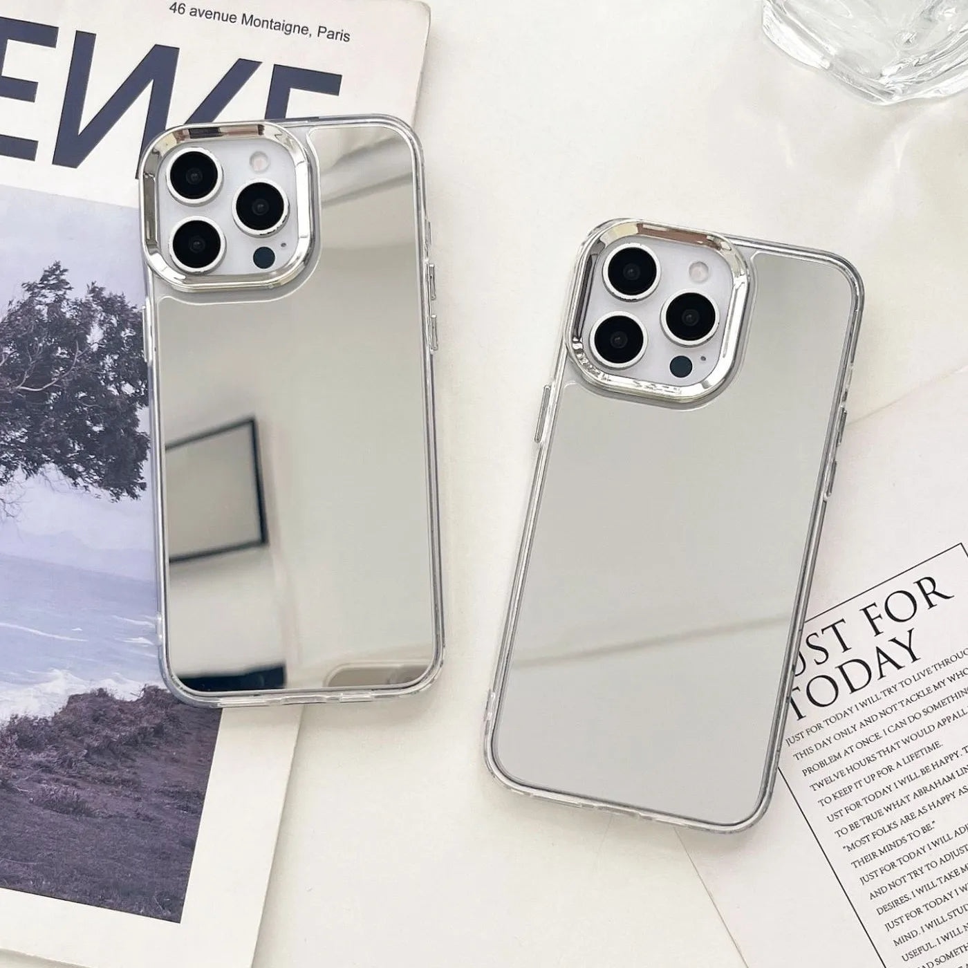 Luxury Plating Make Up Mirror Phone Case For iPhone 17 16 15 14 13 12 11 Pro Max XR X XS Hard Acrylic Shockproof Bumber Cover
