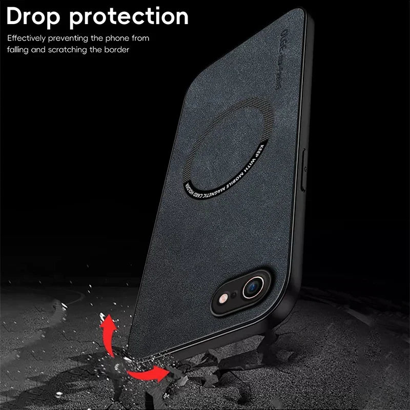 Magnetic Retro Leather Case For iPhone 16E 7 8 Plus SE 2020 2022 iPhone8 Plus Wireless Charging Phone Case Cover