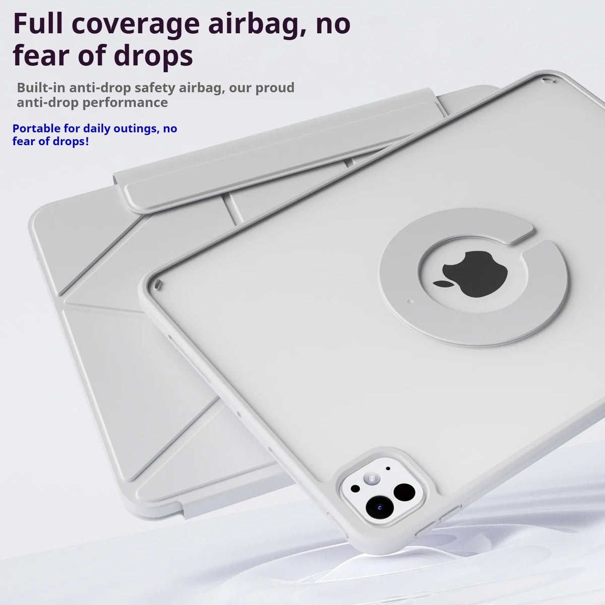 ZOYU for iPad 10/11th Increase Height Bracket Case, Magnetic Transparent Back Shell Cover iPad Pro 11 12.9 Air 4/5th 13 Mini 6/7