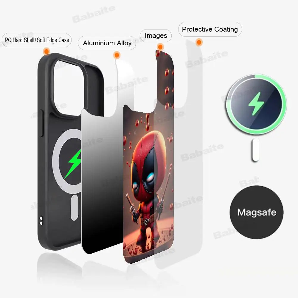 Movie IronMan Phone Case Magnetic Case For iPhone 17 16 14 13 12 11 15 Pro Max Plus For Magsafe Wireless Charge Cover
