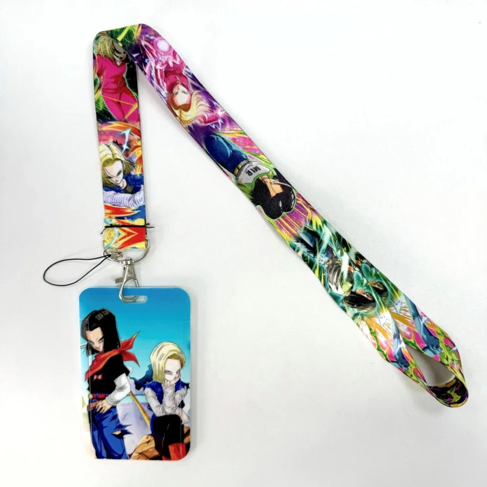Lanyards Keychain Animated Cartoon Badge Holder ID Credit Card Pass Hang Rope Lanyard For Keys Anime Accessories Gifts