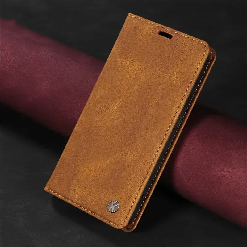 YIKATU Wallet Leather Phone Case For Samsung Galaxy S25 S20 S21 FE S22 S23 S24 Ultra S10E S8 S9 Plus Holder Flip Stand Cover Bag