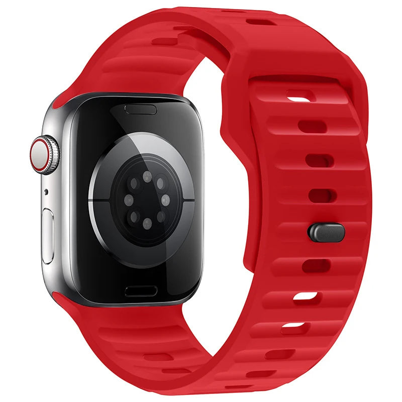 Silicone Strap For Apple Watch Bands 46mm 45mm 44mm 42mm 40mm 41mm 38mm Sport Correa Bracelet iWatch Series 12 11 10 9 SE 8 7 6