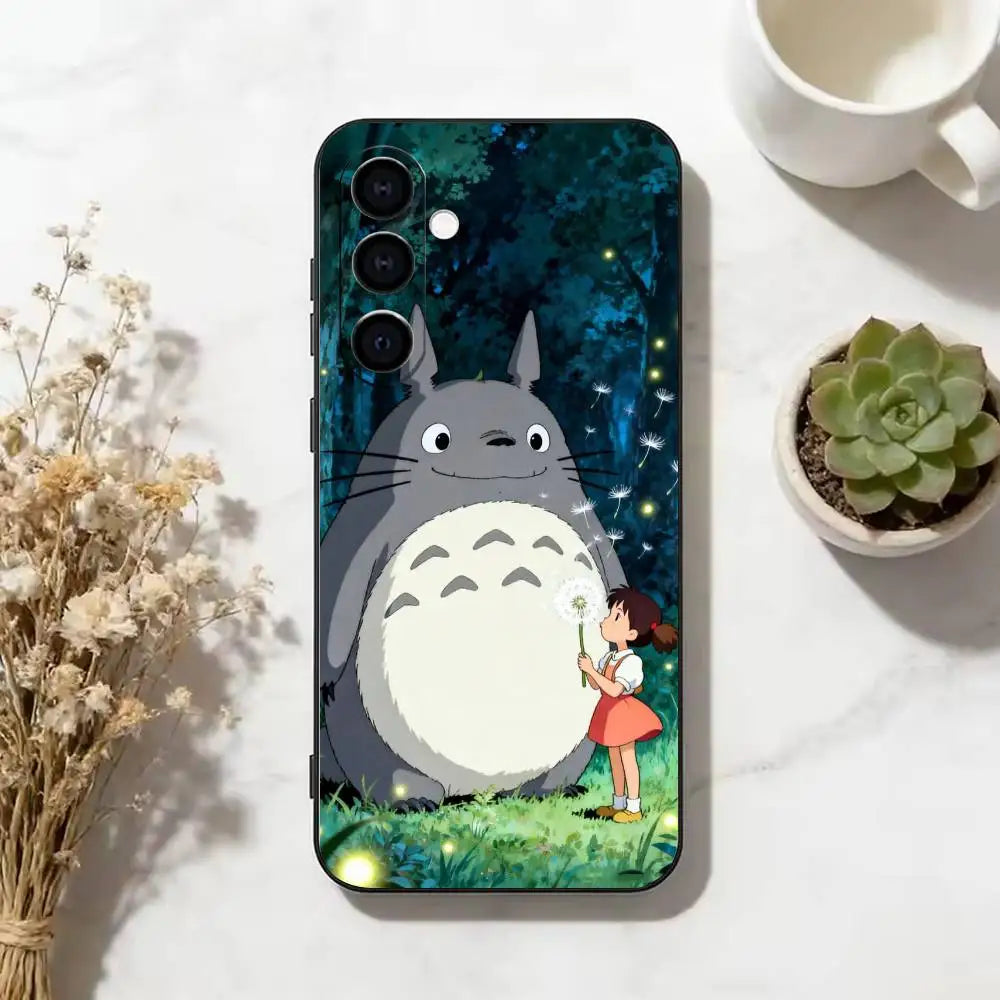 cute totoro cat  Phone Case For Samsung Galaxy A73,A72,A71,A70,A53,A52,A51,Others Soft Black Cover