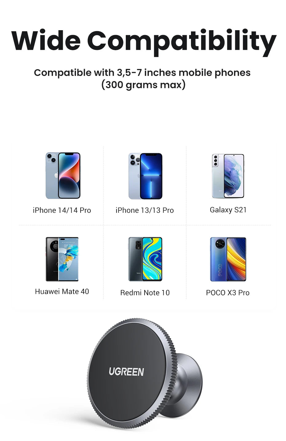 UGREEN Magnetic Car Phone Holder for iPhone 15 14 13 Samsung Xiaomi Car Holder for Phone for Dashboard Mobile Phone Holder Stand