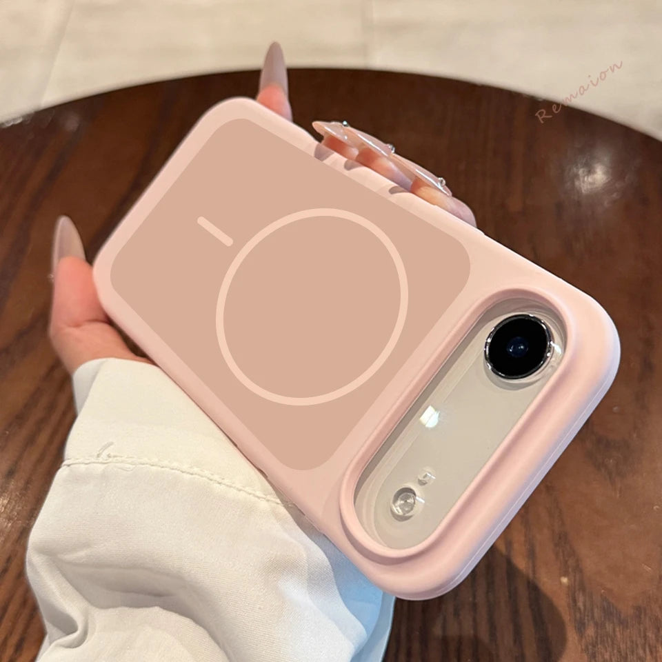 Magnetic Liquid Silicone Phone Case For iPhone 15 14 13 16 17 Pro Max Plus Air Magsafe Official Wireless Charge Protector Cover