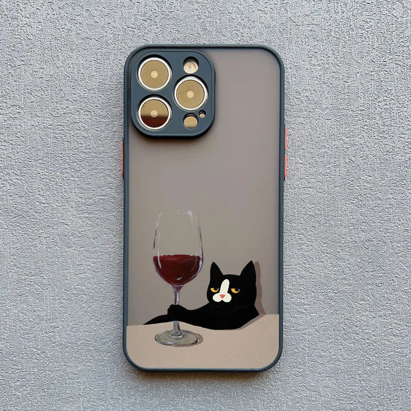 Funny Cat Daily Life Phone Case For iPhone 16 17 pro max Cases 11 12 14 Pro Max Mini 13 15 Plus XR Shockproof  Back Covers