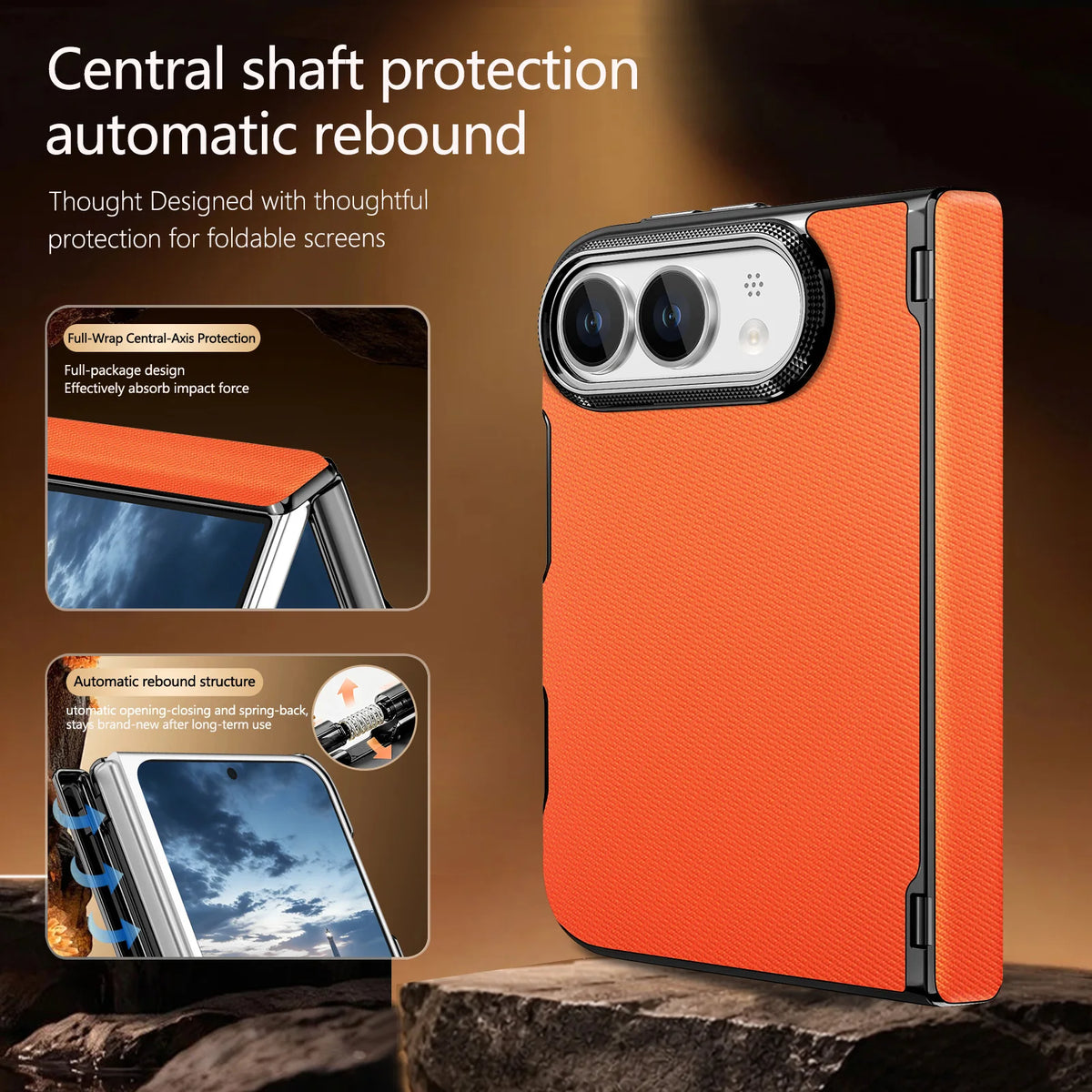 For iPhone Ultra 18 Fold Case Luxury Leather Matte Magnetic Wireless Charging Shockproof Protection Hard Back Cover Accessories