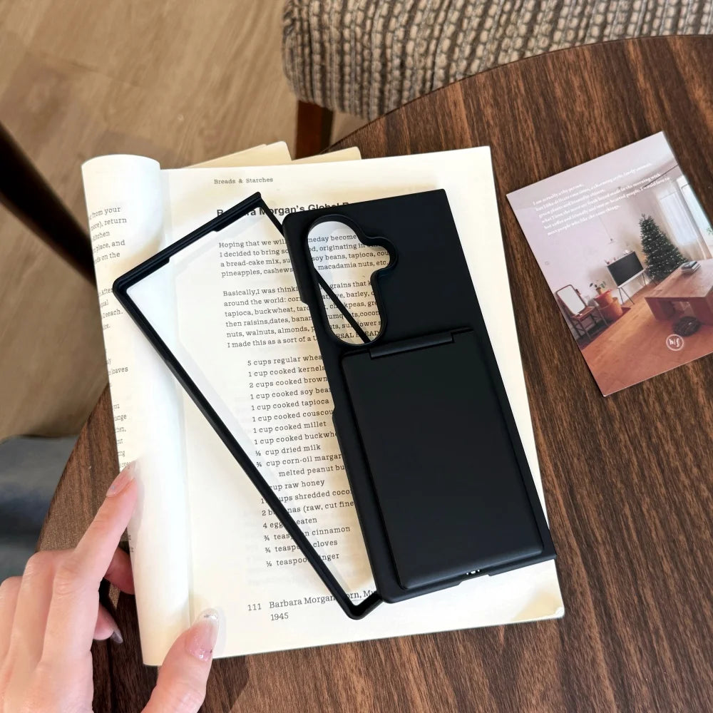 Wallet Holder Transparent Phone Case For Samsung Galaxy Z Fold 8 Ultra Z Fold 8 7 6 5 Frosted Clear Card Slot Hard Cover Z Fold8