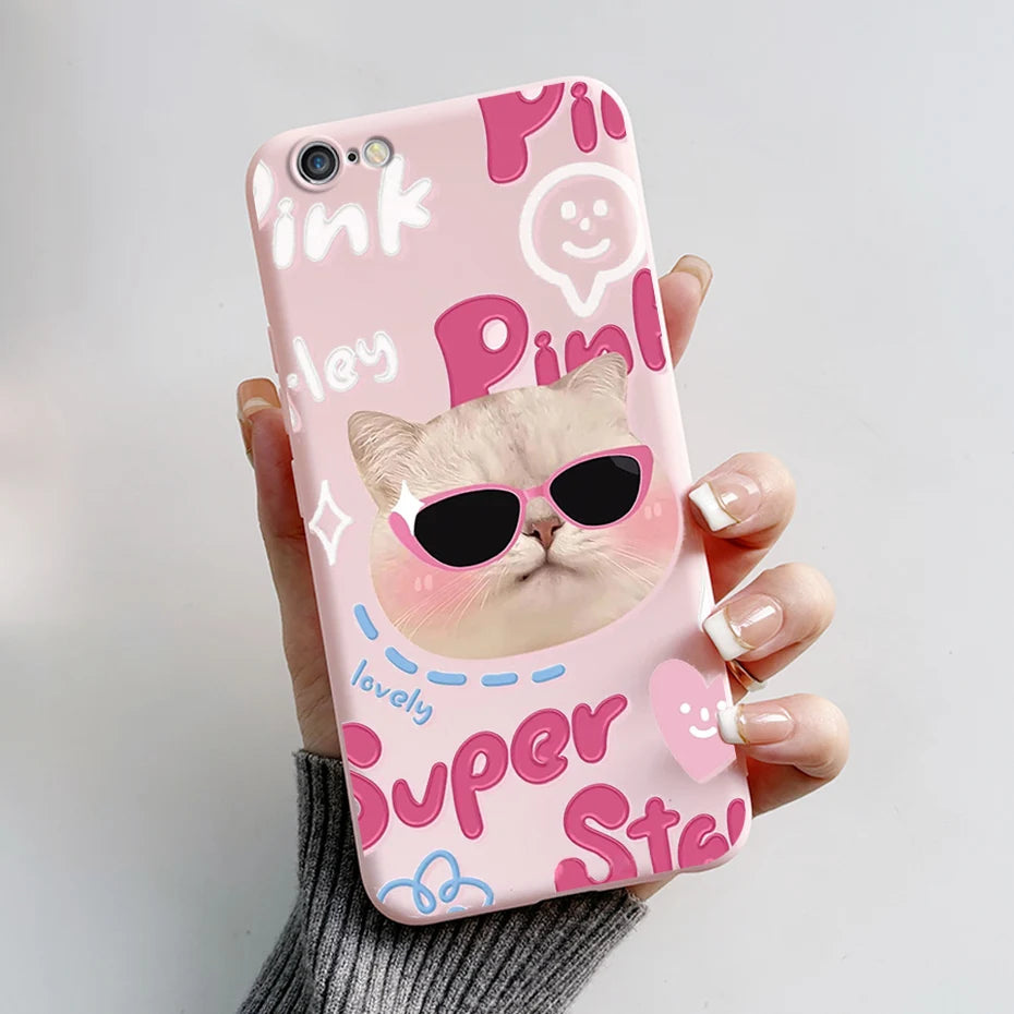 Stylish Painted Cover For iPhone 6 6S Plus Case iPhone6 6S Plus Cover Silicone Soft Phone Back Case For Apple iPhone 6 6S Coque