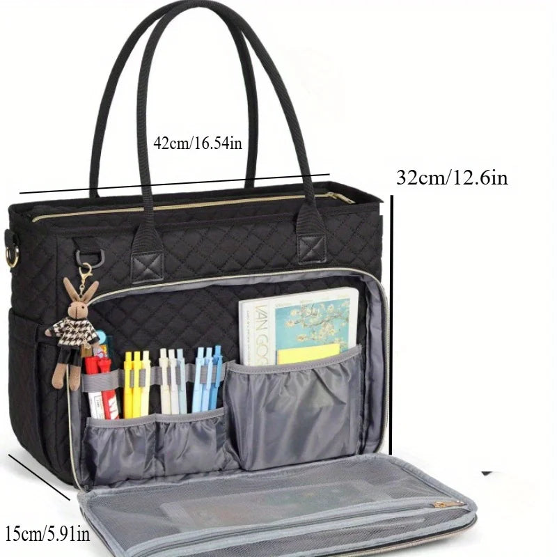Spacious Business Commuter Laptop Bag with Accordion File Pocket and Gift Scrapbook Holder for Teachers and Professionals