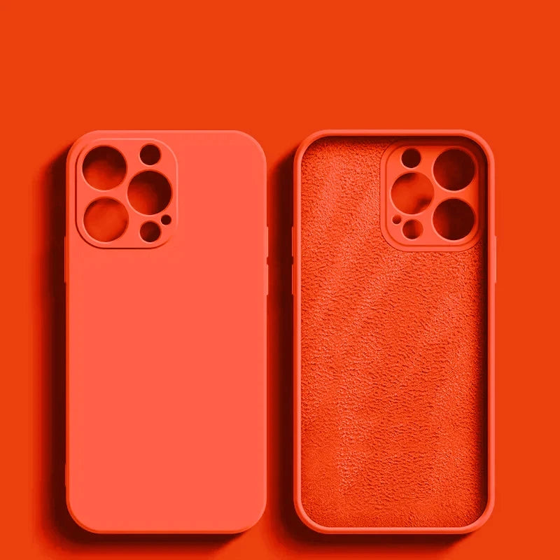 Luxury Liquid Silicone Phone Case For Apple iPhone 16 15 14 13 12 11 Pro Max Soft Case Shockproof Bumper Cover Phone Accessories