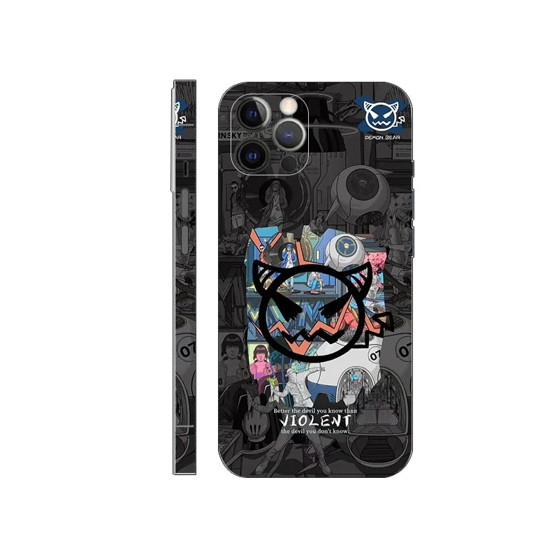 Colorful Decal Skin for iPhone 17 16 15 14 Pro Max Back Film Cover Wrap Rear Screen Protector Anti-scratch Durable Sticker