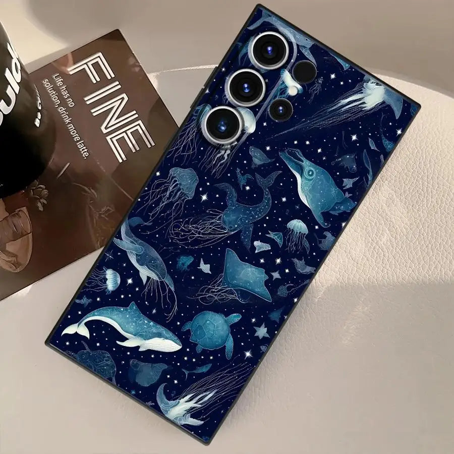 Funda Phone Cover Case for Samsung Galaxy S26 Ultra S10 S9 S23 S20 Ultra S25 Plus S24 S21 FE Note 20 8 9 10 Ocean Shark Whale