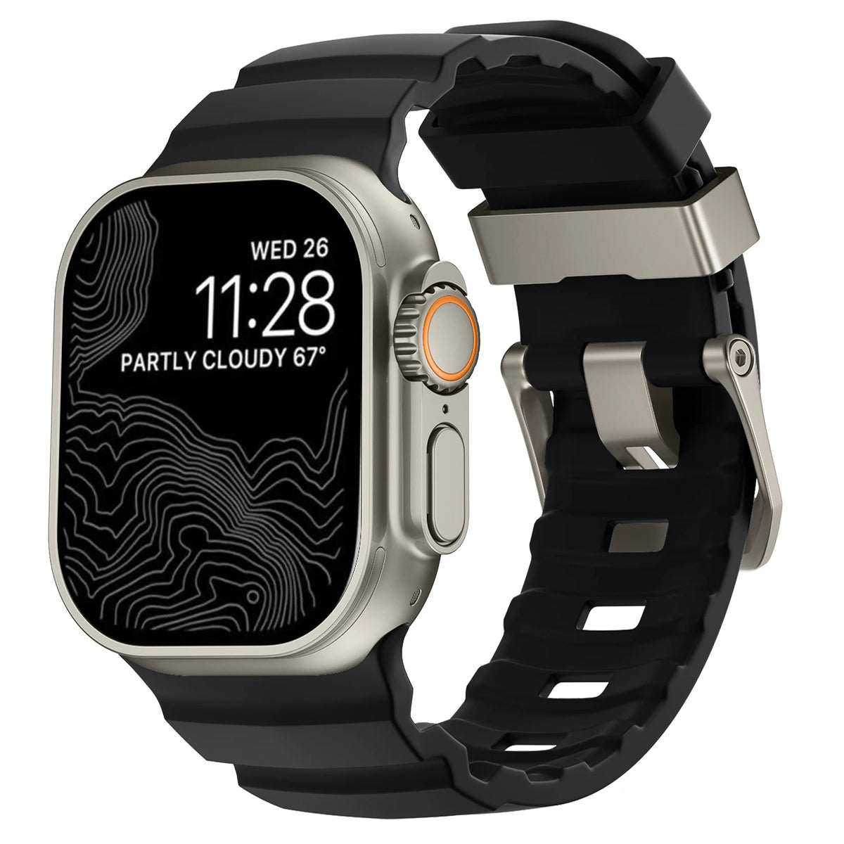 Sport Silicone Band For Apple Watch Ultra 2 10 9 8 7 6 SE 5 4 Titanium Metal Bracelet Strap For iWatch 42mm 44mm 45mm 46mm 49mm