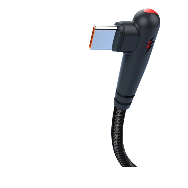 HOMEFISH 90-degree right-angle fast charging cable, compatible with high-speed data transmission of 120W Type-C devices