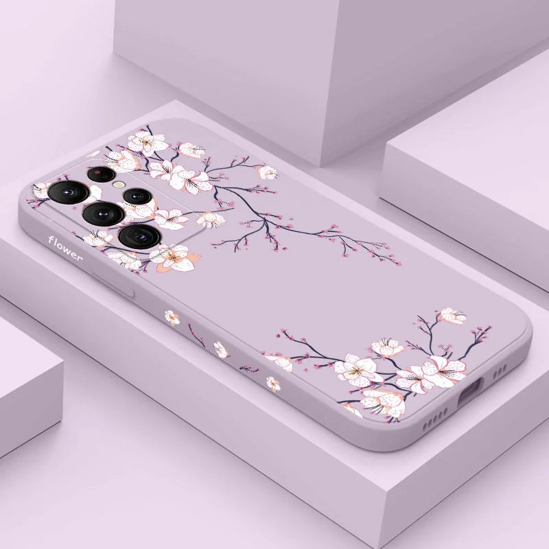 Plum Blossom Phone Case For Samsung Galaxy S25 FE S24 S23 S22 S21 S20 Ultra Plus FE S10 S9 S10E Note 20 ultra 10 9 Plus Cover