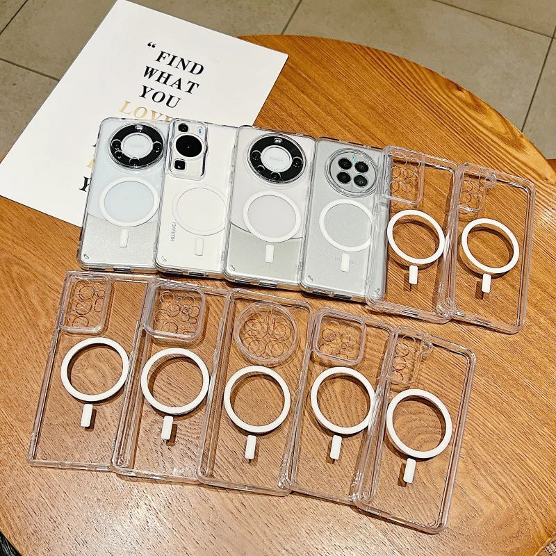Transparent Magnetic For Magsafe Case For Samsung A14 A15 A16 A23 A25 A34 A35 A52 S26 S25 S24 S23 S22 S21 S20FE Plus Ultra Cover
