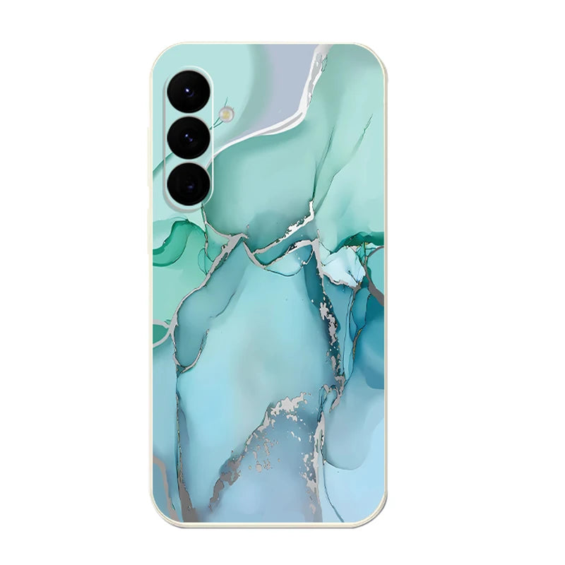 Marble Case For Samsung Galaxy S24 S23 S22 Ultra S21 S20 FE A15 A25 A55 A35 A26 A54 5G A16 A36 A56 S25 Watercolor Silicone Cover