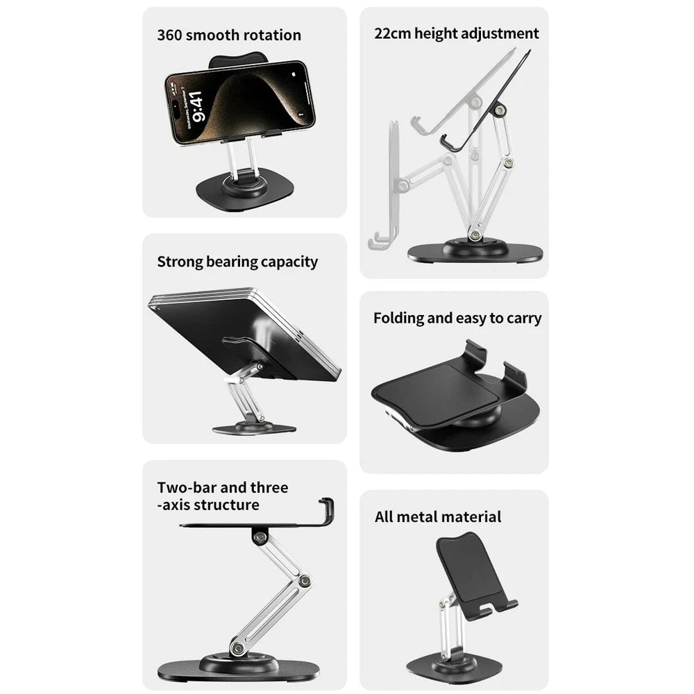 1PCS 360°Adjustable Universal Tablet Stand Desk Holder Mount Detachable Arm For Cell Phone iPad iPhone Portable Desktop Stand