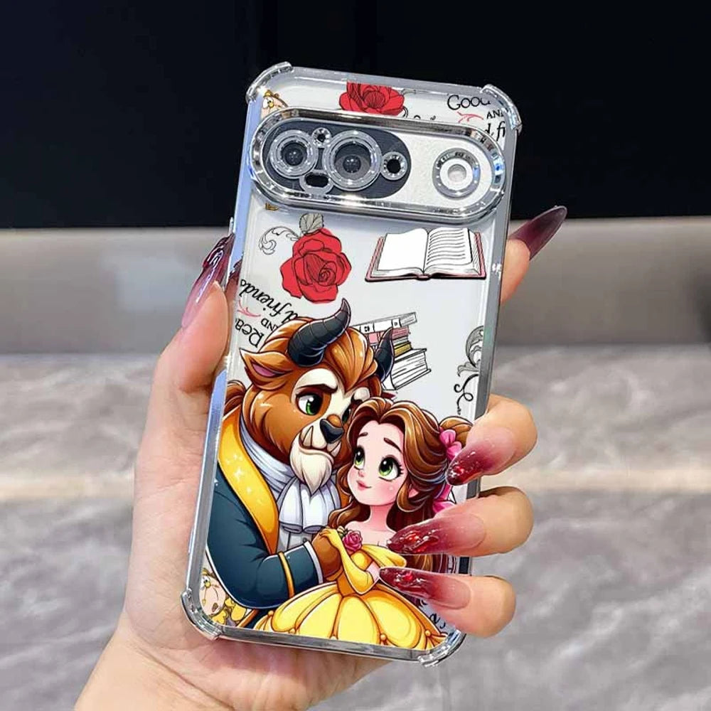 Beauty and the Beast Phone Case For Google Pixel 10A 9A 9 8A 8 7A 7 Pro XL Plating Drop-proof Transparent Soft Cover