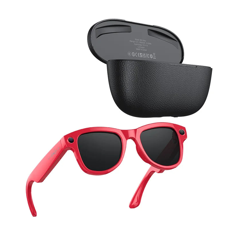 MOGCO Smart AI Glasses, 8MP Camera, Real-time Translation, 3600mAh Charging Case, 43.6g Ultra Lightweight Portable Eyeglasses