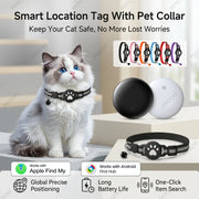 Dual System Pet Smart Tracker Tag With Cat Collar Android/iOS Anti-Lost GPS Tracker Works With Apple Find My /Google Find Hub