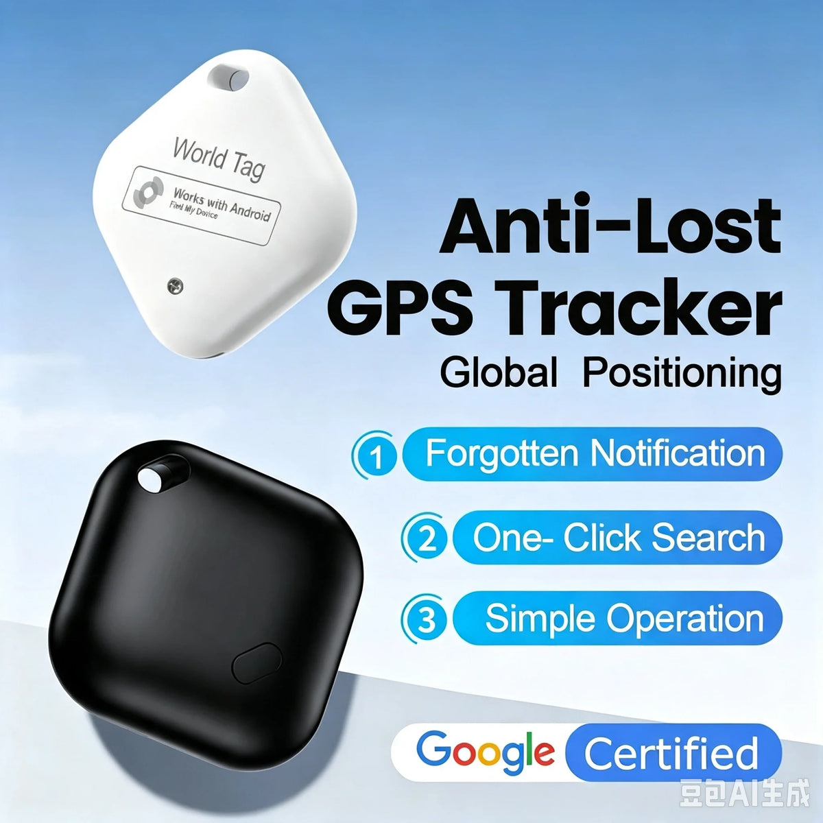 Mini GPS Tracker Compatible with Google Find Hub Device Smart Locator Pet Car Key Anti Lost GPS Track Finder For Android System