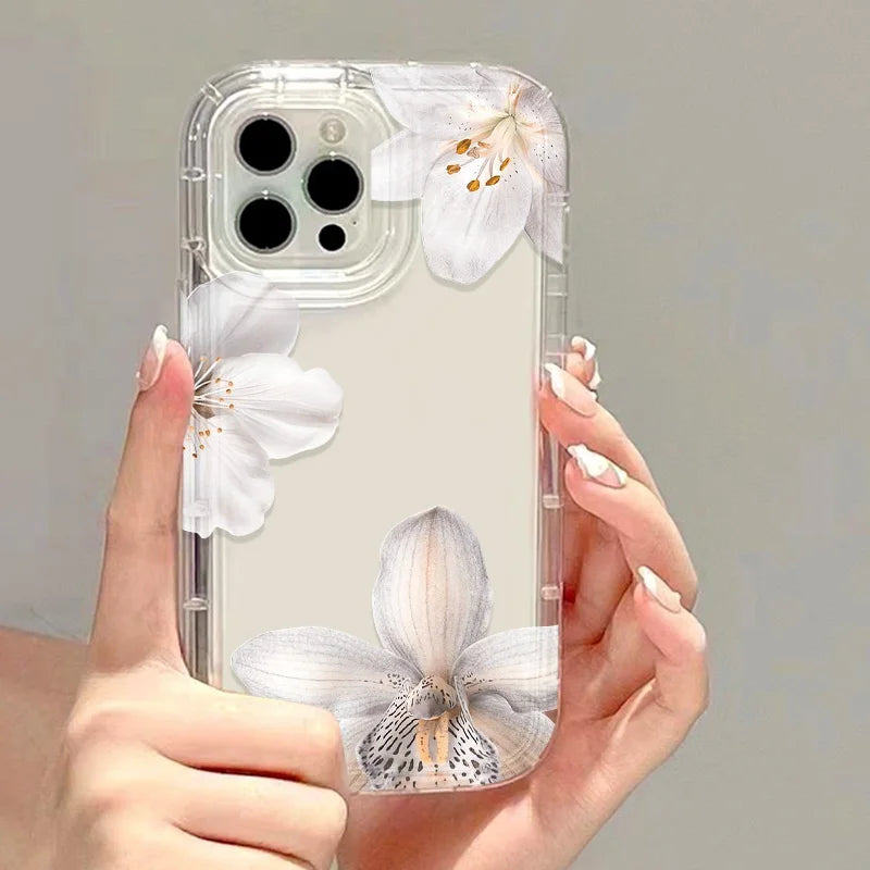 Flower Phone Case For iPhone 17 Case For iPhone 11 13 14 12 15 16 Pro 17 Pro Max 17 Air 16E 8 7 Plus XR SE 3 2 Soft Clear Cover