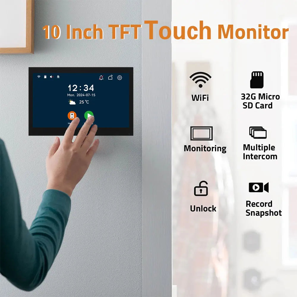 1080P Tuya Smart Doorbell Camera Home Video Intercom 5G Wifi 2 Wires 7/10 Inch Wireless Video Doorphone System 5-in-1 NFC Unlock