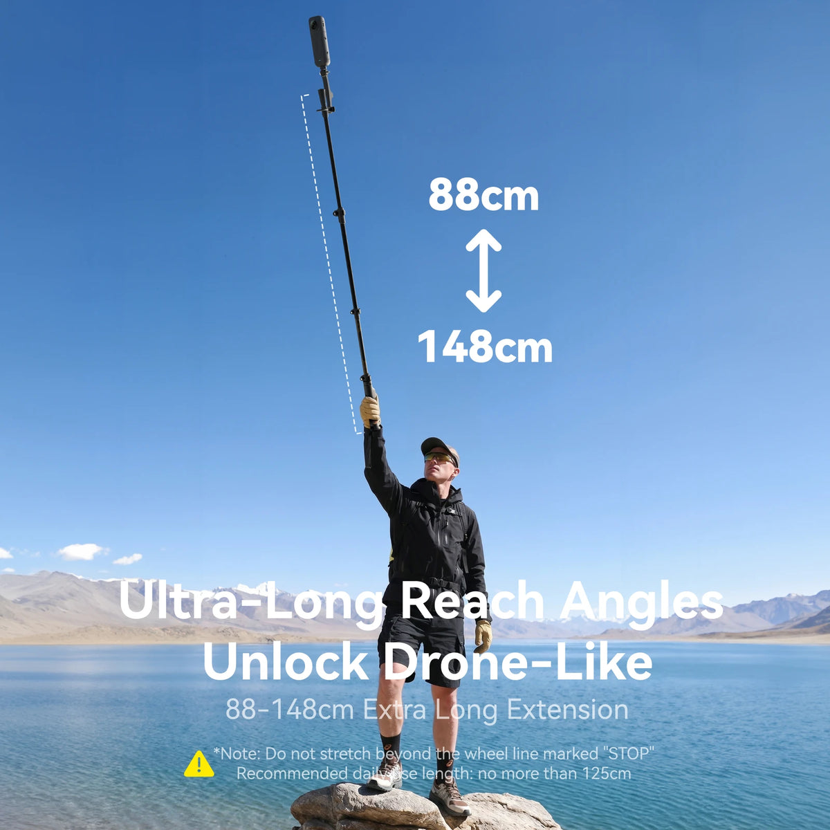 TELESIN Trekshot Hiking Pole Selfie Stick Carbon Fiber Remote Control Selfie Stick Tripod Stand for Smart Phone Action Camera
