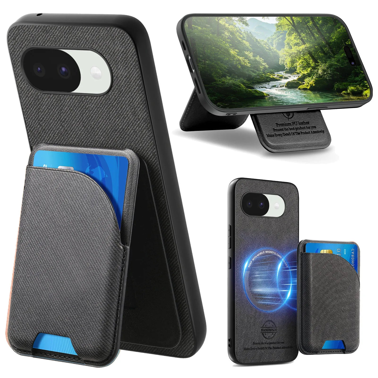 2 in 1 Detachable Cards Solt Wallet Stand Leather Case for Google Pixel 11 Pro XL 10A 9A Shockproof for Magsafe Slim Fit Cover